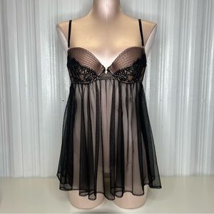 34C Victoria’s Secret Open Back Flyaway Babydoll Chemise